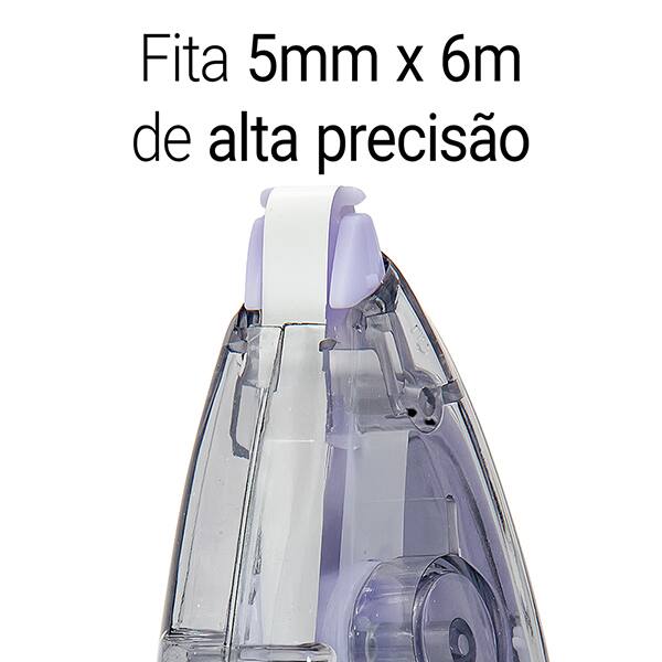 Corretivo em fita 5mm x 6m, Lilás Pastel, B831, Oval - BT 1 UN