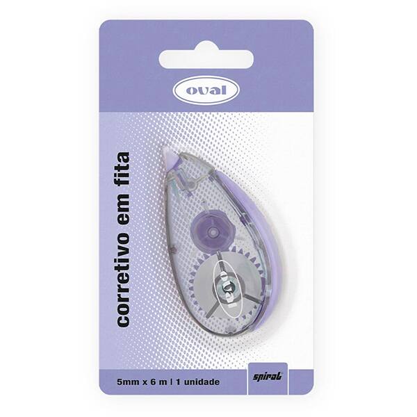Corretivo em fita 5mm x 6m, Lilás Pastel, B831, Oval - BT 1 UN