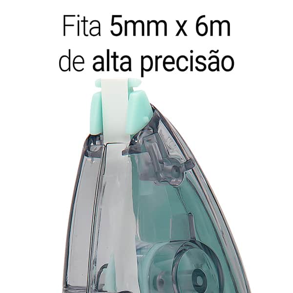 Corretivo em fita 5mm x 6m, Verde Pastel, B831, Oval - BT 1 UN