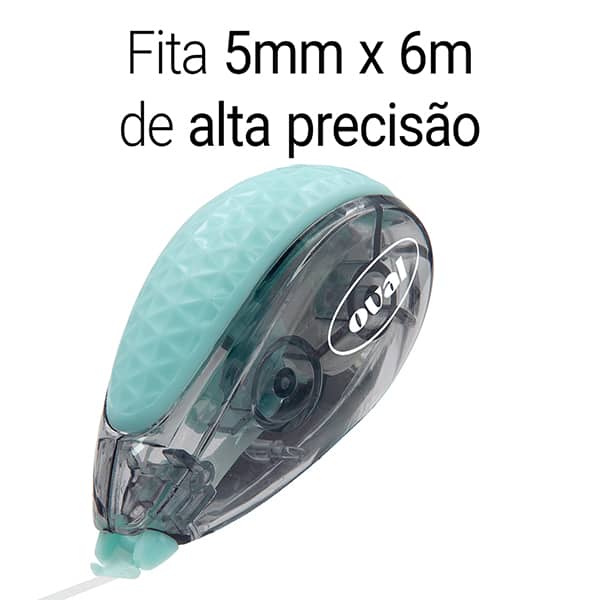 Corretivo em fita 5mm x 6m, Verde Pastel, B831, Oval - BT 1 UN