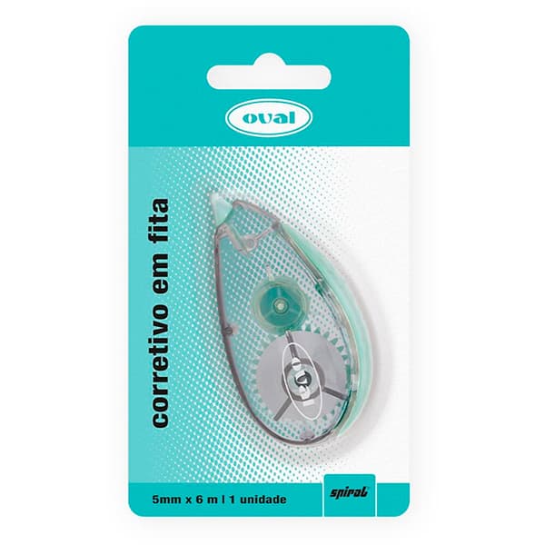 Corretivo em fita 5mm x 6m, Verde Pastel, B831, Oval - BT 1 UN