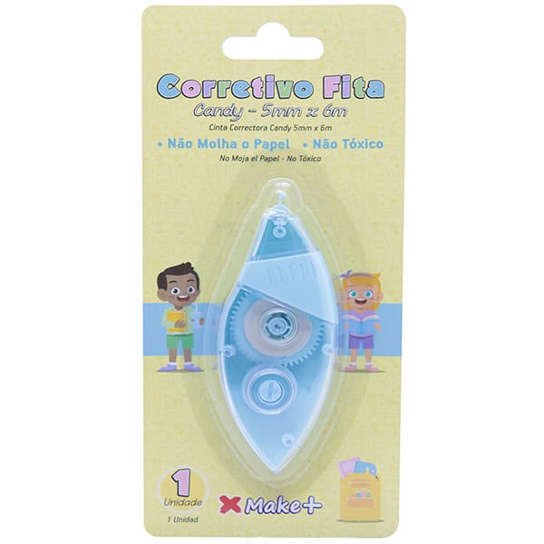 Corretivo em fita Candy, 5mm x 6m, Sortido, 1621, Make+ - BT 1 UN Corretivo em fita Candy, 5mm x 6m, Sortido, 1621, Make+ - BT 1 UN