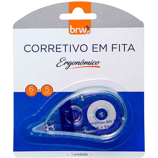 Corretivo em fita 5mm x 6m, Azul, CFT1002, Brw - BT 1 UN