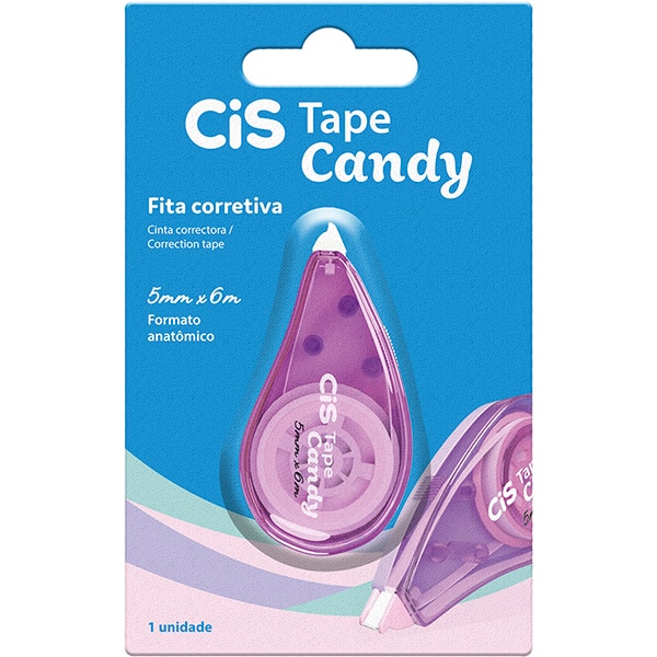 Corretivo em fita 5mm x 6m, Tape Candy, Sortido, Cis - BT 1 UN