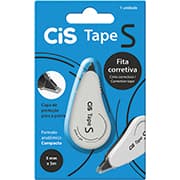 Corretivo em fita 5mm x 5m, Cis Tape, Cinza, Cis - BT 1 UN