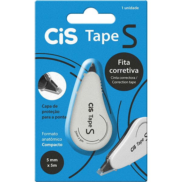 Corretivo em fita 5mm x 5m, Cis Tape, Cinza, Cis - BT 1 UN Corretivo em fita 5mm x 5m, Cis Tape, Cinza, Cis - BT 1 UN