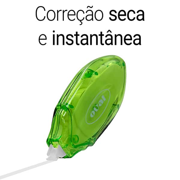 Corretivo em fita, 5mm x 6m, Verde, Oval - BT 1 UN