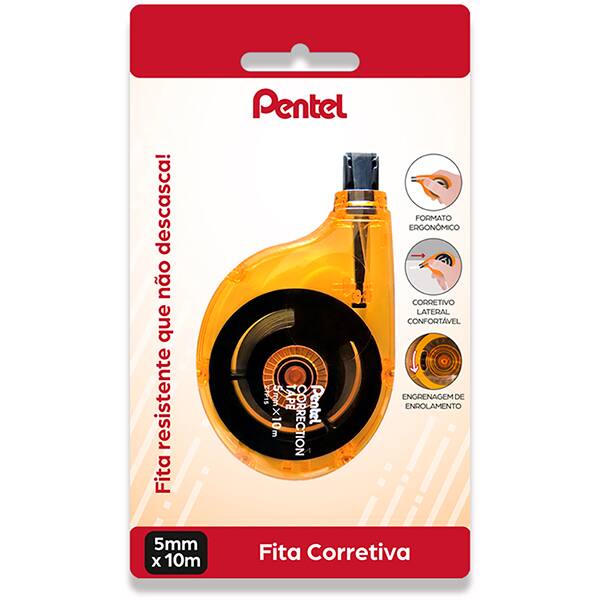 Corretivo em fita 5mmx10m laranja SM/ZTP15F-W Pentel BT 1 UN
