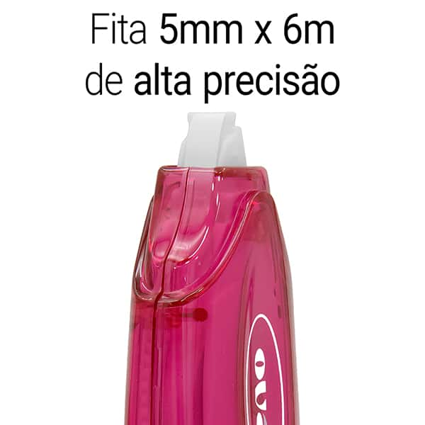 Corretivo em fita 5mm x 6m, Pink, 727, Oval - BT 1 UN