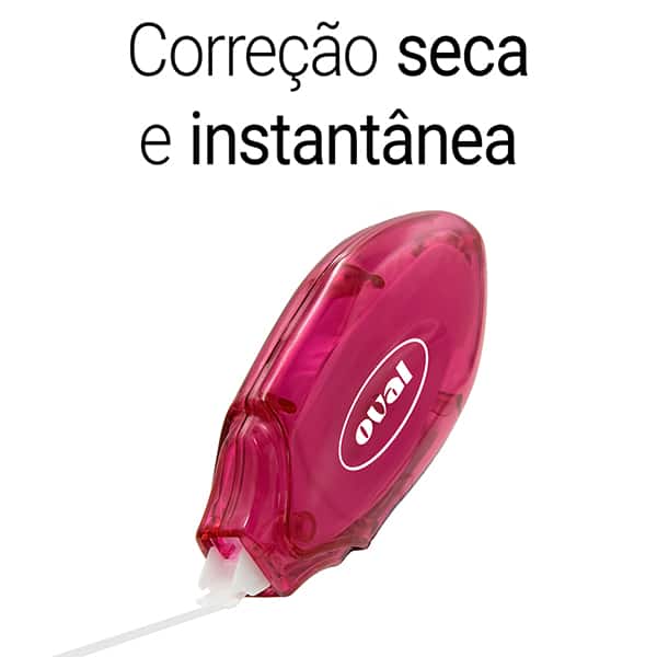 Corretivo em fita 5mm x 6m, Pink, 727, Oval - BT 1 UN