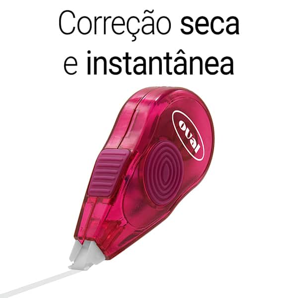Corretivo em fita, 5mmx6m, Pink, Oval - BT 1 UN