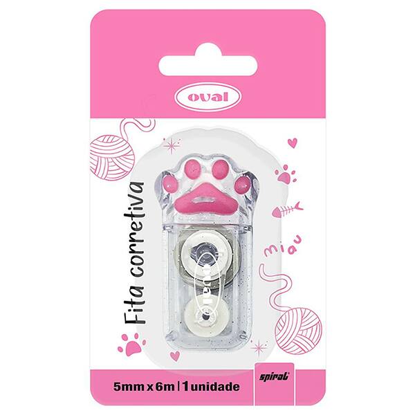 Corretivo em fita Patinha de gato, 5mm x 6m, CTT94A, Oval - BT 1 UN