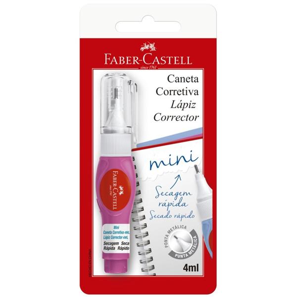 Caneta Corretiva Mini 4ml Cores Sortidas Faber-Castell - BT 1 UN Caneta Corretiva Mini 4ml Cores Sortidas Faber-Castell - BT 1 UN