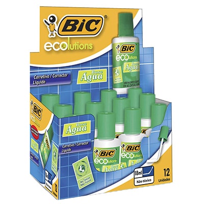 Corretivo líquido 18ml agua 878596 BIC CX 12 UN