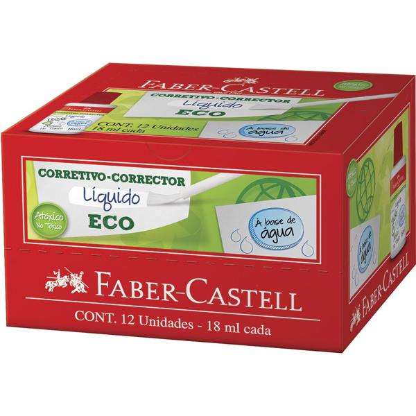 Corretivo Líquido Eco, Caixa Com 12 Unidades, Faber-Castell - CX 1 UN Corretivo Líquido Eco, Caixa Com 12 Unidades, Faber-Castell - CX 1 UN