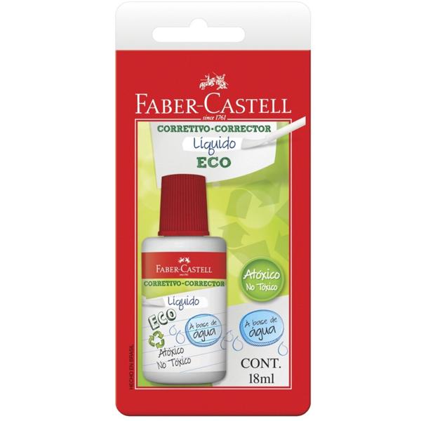 Corretivo Líquido Eco 18ml Faber-Castell BT 1 UN Corretivo Líquido Eco 18ml Faber-Castell BT 1 UN