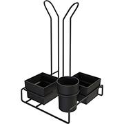 Organizador para copos e sachês, 80ml, Preto, 1457BL-P, Stolf - CX 1 UN Organizador para copos e sachês, 80ml, Preto, 1457BL-P, Stolf - CX 1 UN