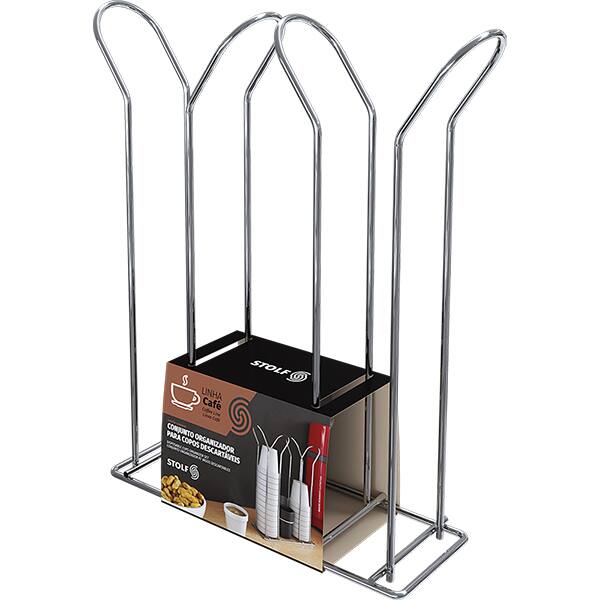 Dispenser para copos 200ml aramado porta mexedor 1459BL-P Stolf CX 1 UN