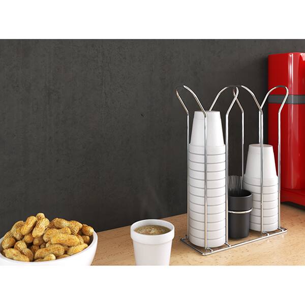 Dispenser para copos 200ml aramado porta mexedor 1459BL-P Stolf CX 1 UN