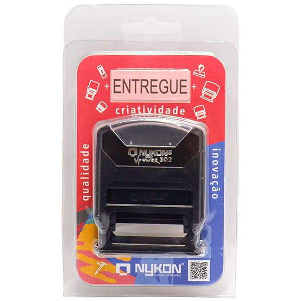 Carimbo auto-entintado com a palavra Entregue, 302 Vpower, Carimbos Nykon - BT 1 UN