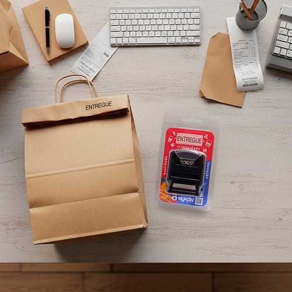 Carimbo auto-entintado com a palavra Entregue, 302 Vpower, Carimbos Nykon - BT 1 UN