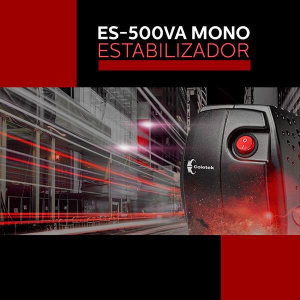 Estabilizador ES-500, 500va, 4 tomadas, 110v, 3160300801, Coletek - CX 1 UN