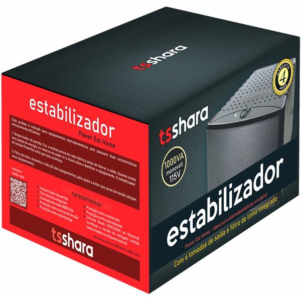 Estabilizador Powerest home 1000va 6 tomadas, 115v, 9006, Ts Shara - 1 UN