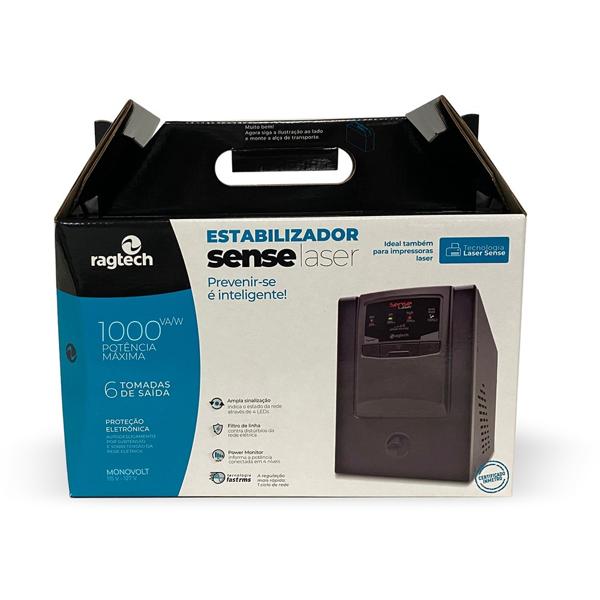 Estabilizador Sense Laser 1000VA / 1000W, Mono 110V, 6T, 3541, Ragtech - CX 1 UN