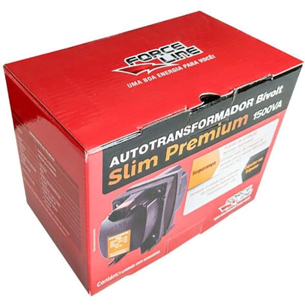 Autotransformador Slim Premium, 1500VA, Bivolt, 0131300006, Force-line - CX 1 UN