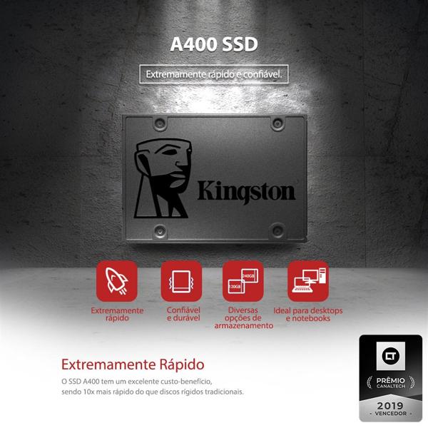 SSD 120GB 500mbs, Leitura 500MB/s, Gravação 320MB/s - Kingston BT 1 UN