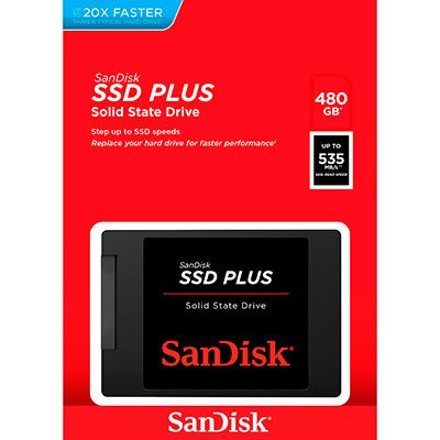 SSD Plus 480GB SDSSDA480G Leitura 535MB/s, Gravação 445MB/s - SanDisk BT 1 UN