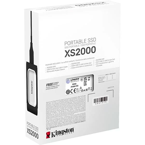 SSD Externo portátil Kingston XS2000, 1TB, USB 3.2 Gen 2x2, Leitura: 2000MB/s e Gravação: 2000MB/s, SXS2000/100G Kingston - CX 1 UN