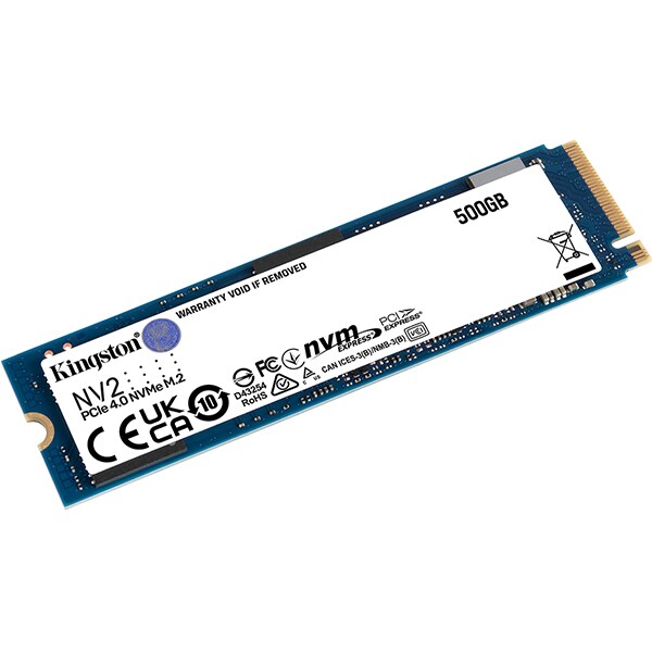 SSD 500 GB Kingston NV2, M.2 2280 PCIe Gen 4 NVMe, Leitura 3500MB/s Gravação 2100MB/s - SNV2S - BT 1 UN