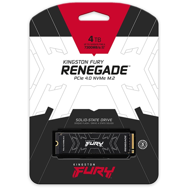 SSD 4 TB Kingston Fury Renegade, M.2 2280 PCIe Gen 4 NVMe, Leitura 7300MB/s Gravação 7000MB/s - SFYRD - BT 1 UN