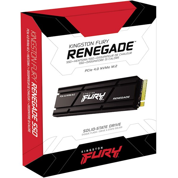 SSD 500 GB Kingston Fury Renegade com Dissipador, M.2 2280 PCIe Gen 4 NVMe, Leitura 7300MB/s Gravação 3900MB/s - SFYRSK - BT 1 UN