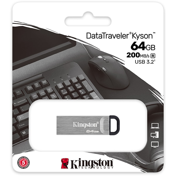 Pen Drive 64GB, USB 3.2, Datatraveler, Kyson, DTKN/64GB, Kingston - BT 1 UN