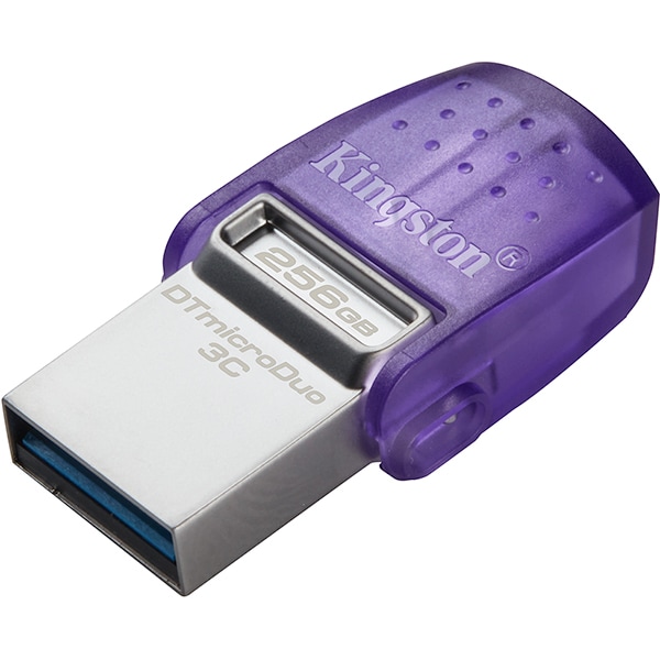 Pen Drive Dual Drive, DataTraveler, MicroDuo, 256GB, Conectores USB 3.2, Tipo-C e Tipo-A, DTDUO3CG3, Kingston - BT 1 UN