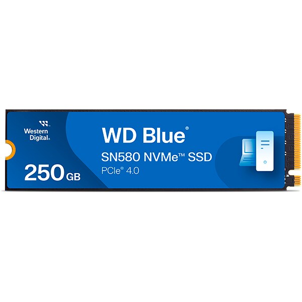 SSD 250 GB WD Blue, M.2 2280 PCIe Gen 4 NVMe, Leitura 4000MB/s Gravação 2000MB/s - WDSG3B0- Western Digital - CX 1 UN