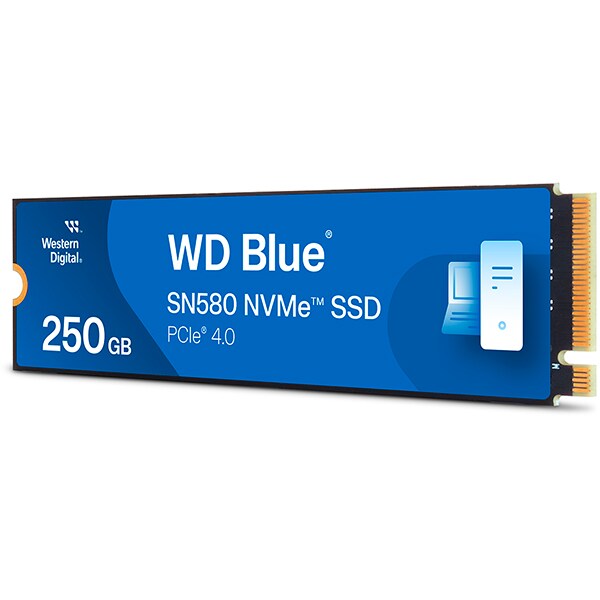 SSD 250 GB WD Blue, M.2 2280 PCIe Gen 4 NVMe, Leitura 4000MB/s Gravação 2000MB/s - WDSG3B0- Western Digital - CX 1 UN