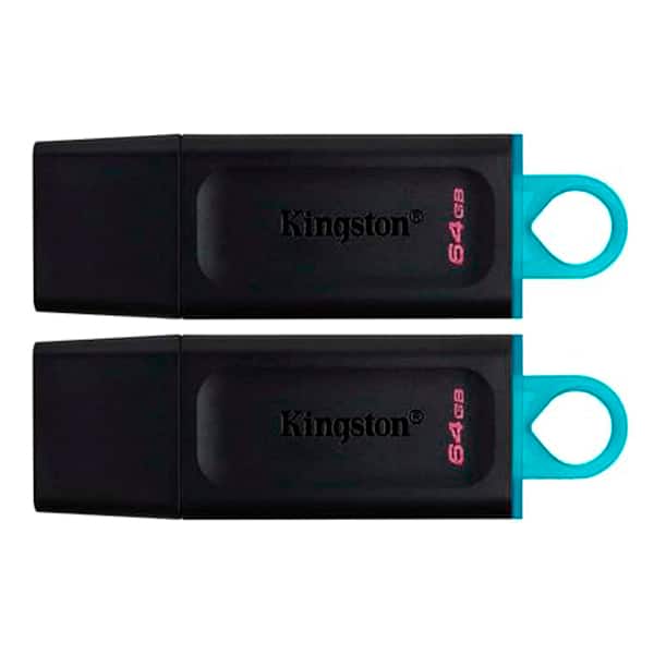 Kit com 2 Pen Drive 64GB USB 3.2, Datatraveler Exodia, Preto e Azul, DTX 2p IN, Kingston - PT 2 UN