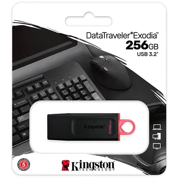 Pen Drive 256GB USB 3.2, Exodia, Preto, DTXG2/256G, Kingston - BT 1 UN Pen Drive 256GB USB 3.2, Exodia, Preto, DTXG2/256G, Kingston - BT 1 UN