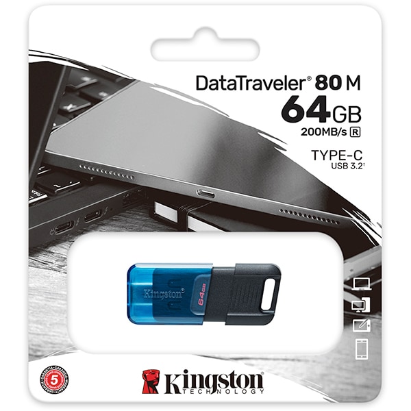 Pen Drive DataTraveler 64GB, USB-C 3.2, Kingston - BT 1 UN