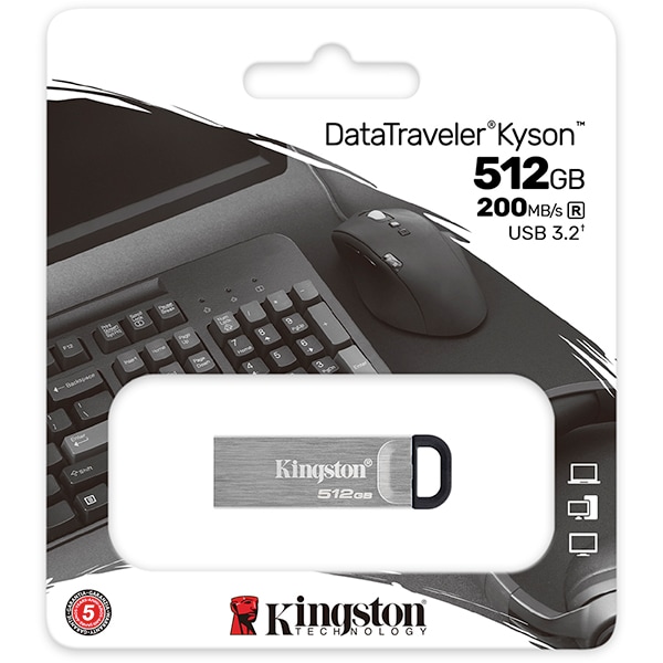 Pen Drive DataTraveler Kyson 512GB, USB 3.2, Kingston - BT 1 UN