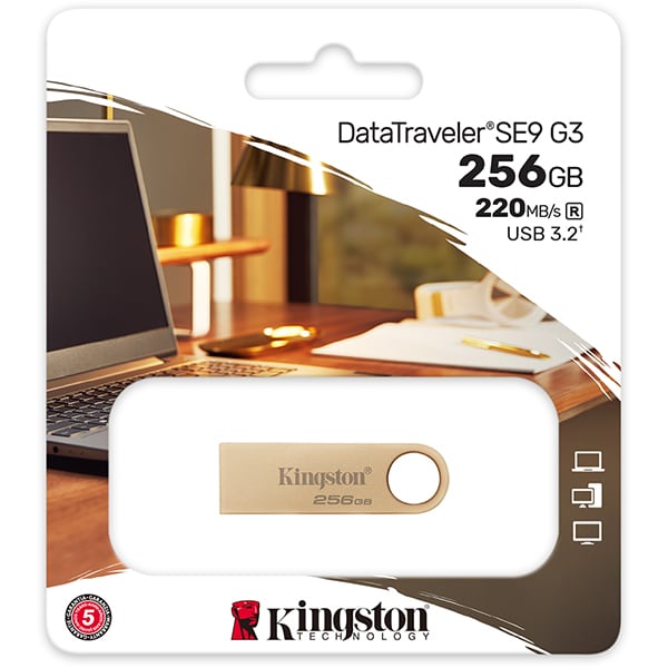 Pen Drive DataTraveler 256GB, USB 3.2, Dourado, Kingston - BT 1 UN