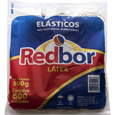 Elástico látex n.18 c/ 600 unidades REL02 Red Bor PT 1 UN