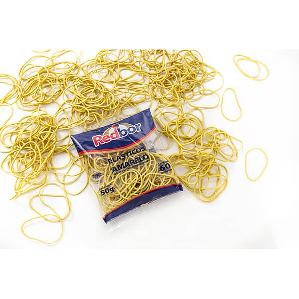 Elástico látex Amarelo, n.18, 60 unidades, REA05, Red Bor - PT 1 UN