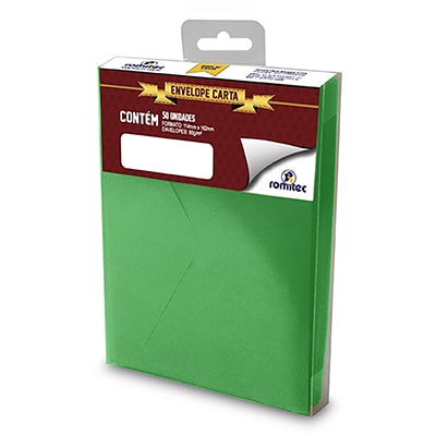 Envelope 80g comercial 114x162 verde 35R Romitec CX 50 UN