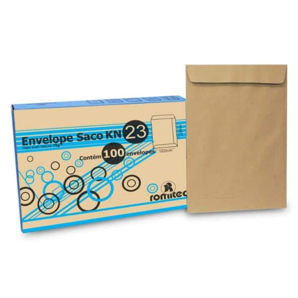 Envelope saco kraft natural 75g 162x229 kft23 2089 Romitec CX 100 UN