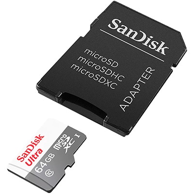 Cartão de memória micro SD 64gb, com adaptador, classe 10, SDSQUNR, SanDisk - BT 1 UN