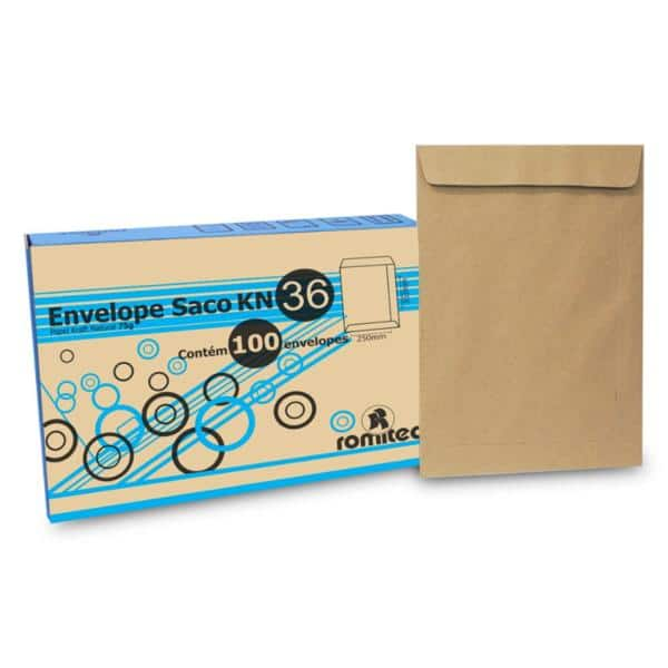 Envelope saco kraft natural 75g 250x353 kft36 2127 Romitec CX 100 UN